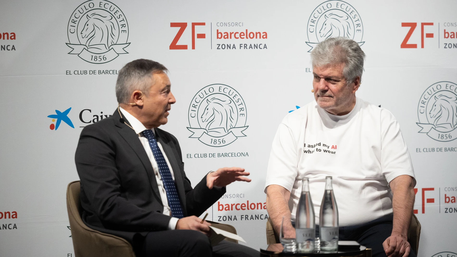 El periodista Francesc Bracero y el empresario y expresidente de Telefónica, Juan Villalonga