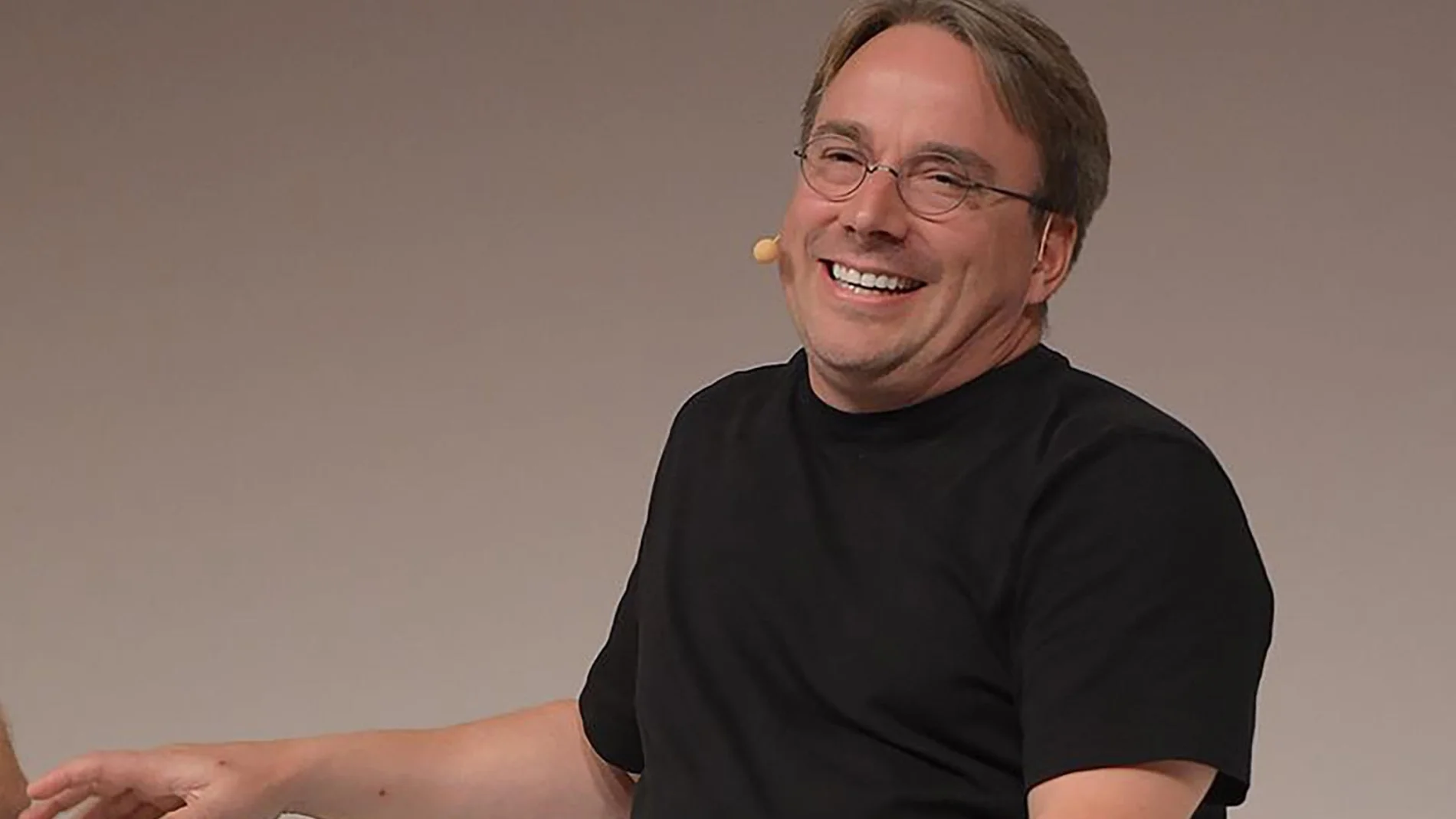 Linus Torvalds, ingeniero de software creador de Linux, durante la LinuxCon Europe 2014