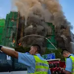 Imagen del incendio en Hong Kong