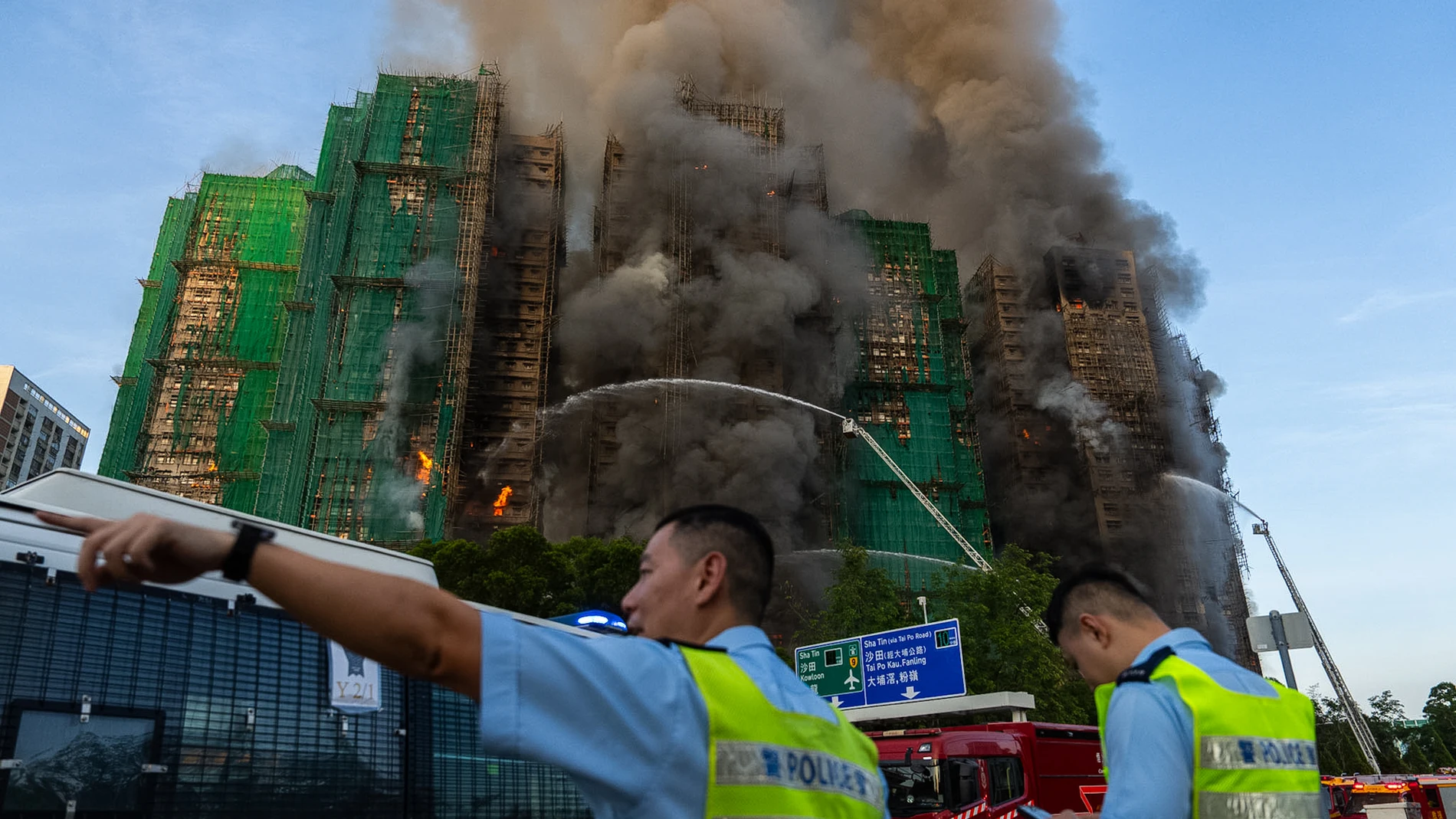 Imagen del incendio en Hong Kong