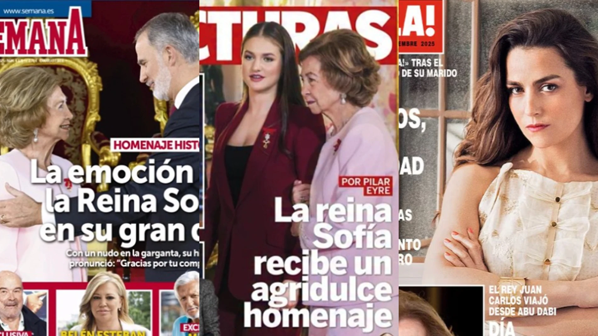 Montaje de las portadas de las revistas del corazón del 26 de noviembre de 2025