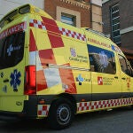 Ambulancia que se desplazó al lugar del accidente