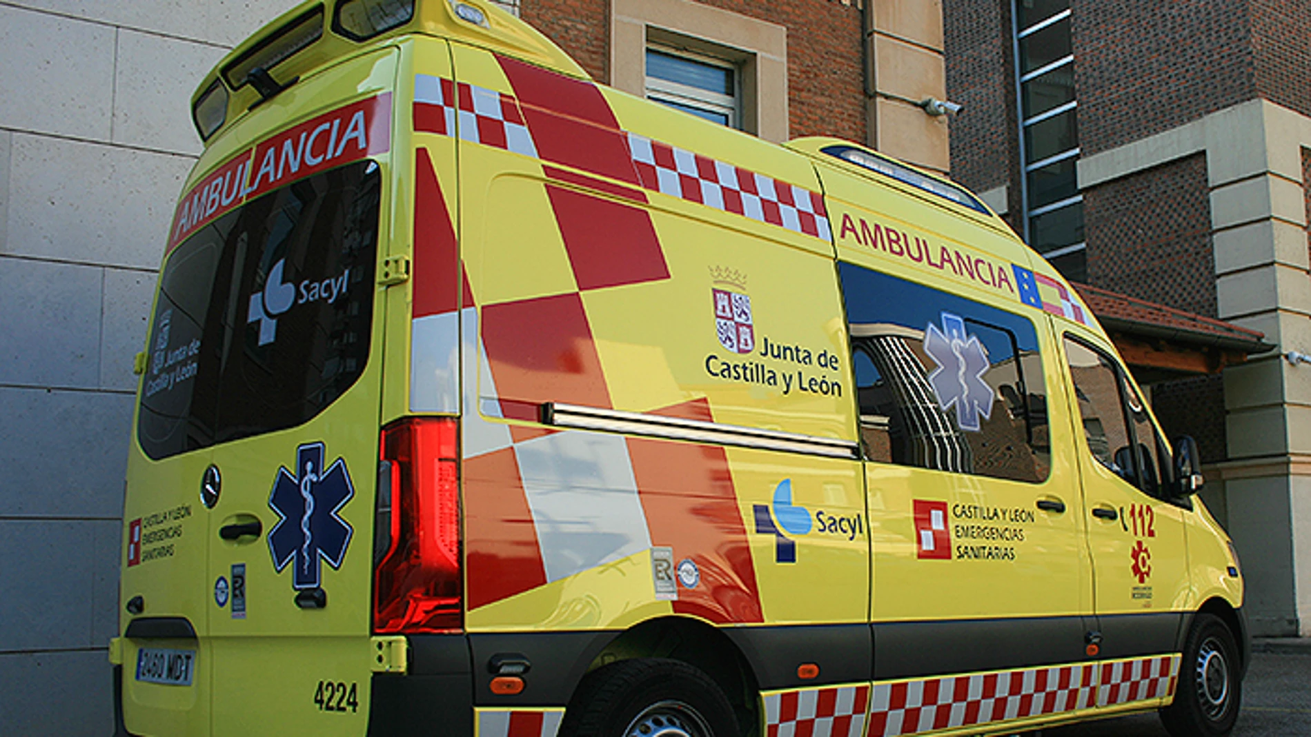 Ambulancia que se desplazó al lugar del accidente