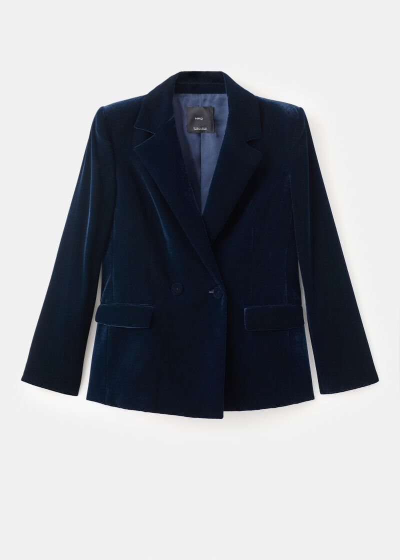 Blazer de efecto terciopelo.