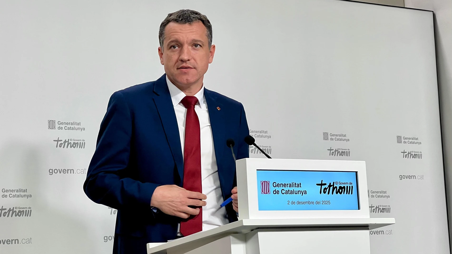 El conseller de Agricultura, Ganadería, Pesca y Alimentación de la Generalitat, Òscar Ordeig. EUROPA PRESS 02/12/2025