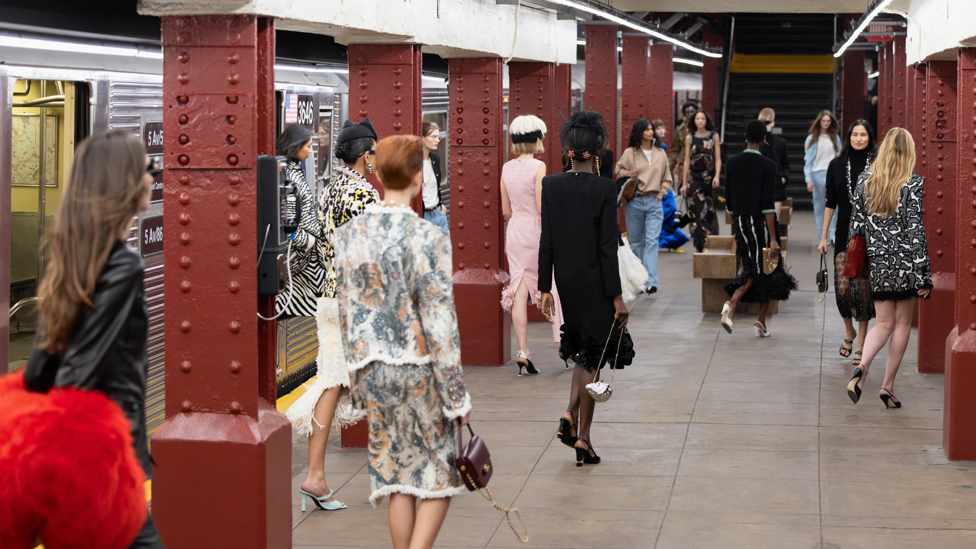 Models walk the runway during the CHANEL 2025/26 Métiers d'art fashion show at Bowery subway station on Tuesday, Dec. 2, 2025, in New York. (Photo by CJ Rivera/Invision/AP)