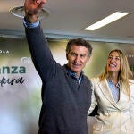 El presidente del PP, Alberto N&uacute;&ntilde;ez Feij&oacute;o, apoya a la candidata a revalidar la Presidencia de la Junta de Extremadura, Mar&iacute;a Guardiola en un acto en Don Benito