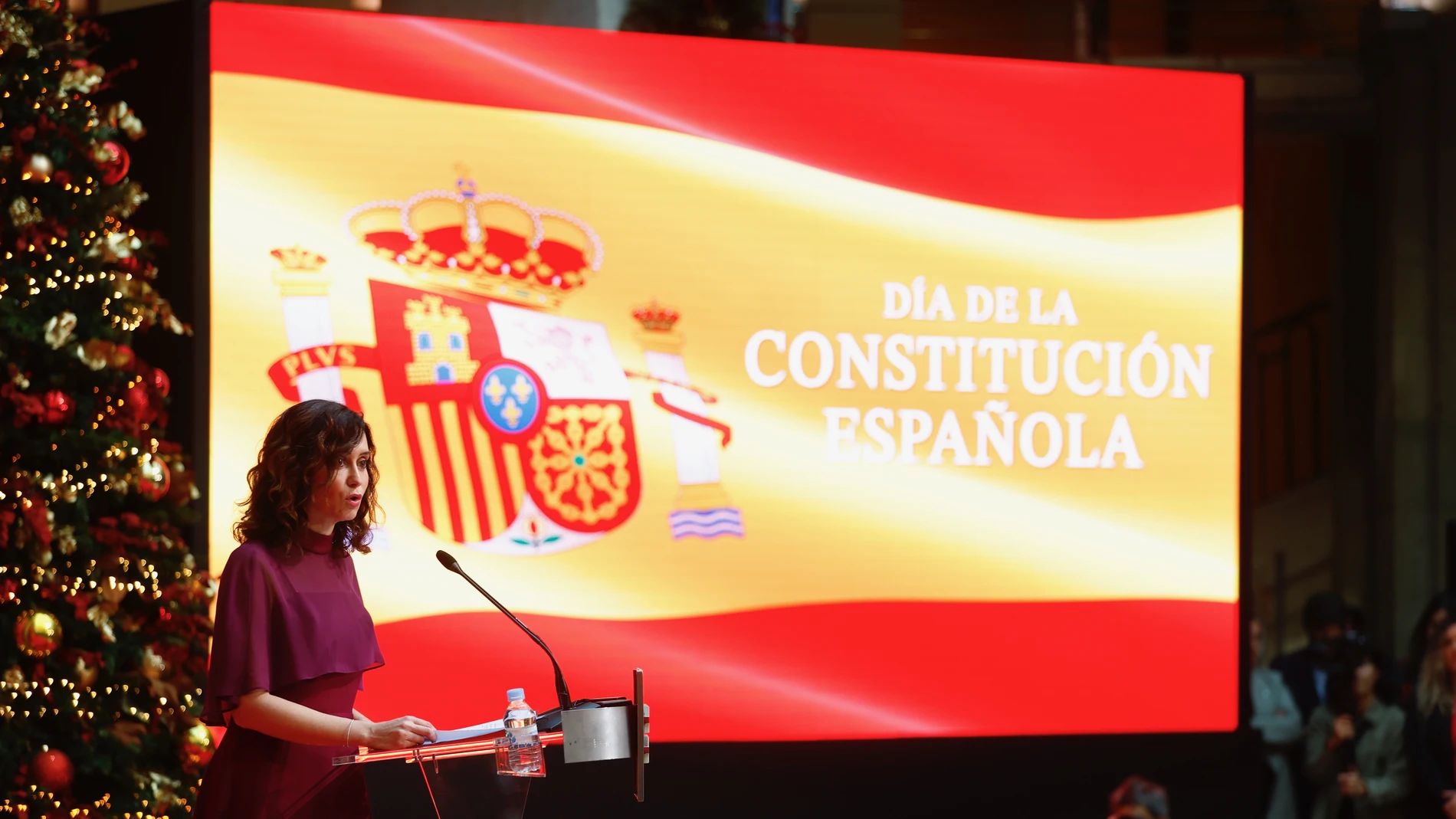 Isabel Díaz Ayuso, durante el acto de la Constitución del año pasado