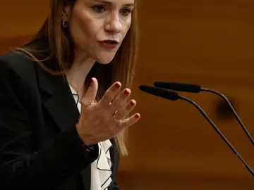 Pleno Asamblea Madrid MADRID, 04/12/2025.- La portavoz de VOX, Isabel Pérez Moñino interviene en el pleno de la Asamblea madrileña, este jueves. EFE/ Sergio Perez