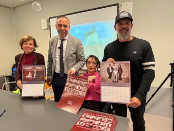 Víctor David Alonso Monge, vicepresidente de la Diputación de Valladolid; César Pérez Gellida, organizador de Blacklladolid; Ana Isabel Alario, presidenta de ASPACE Valladolid; y Maite Casto y Siro Lleras, miembros del Consejo Provincial de AECC Valladolid, presentan el calendario Víctor David Alonso Monge, vicepresidente de la Diputación de Valladolid; César Pérez Gellida, organizador de Blacklladolid; Ana Isabel Alario, presidenta de ASPACE Valladolid; y Maite Casto y Siro Lleras, miembros del Consejo Provincial de AECC Valladolid, presentan el calendario