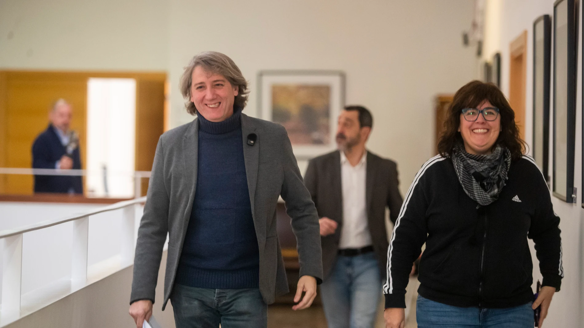 El secretario general del PSOECyL, Carlos Martínez, antes de atender a los medios de comunicación