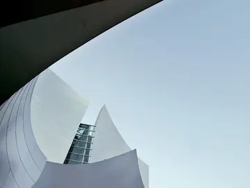 Frank Gehry Photo Gallery FILE - A view of the swoops of stainless-steel sheets that distinguish the new Walt Disney Concert Hall, designed by renowned architect Frank Gehry in downtown Los Angeles, Oct. 13, 2003. (AP Photo/Kevork Djansezian, File)