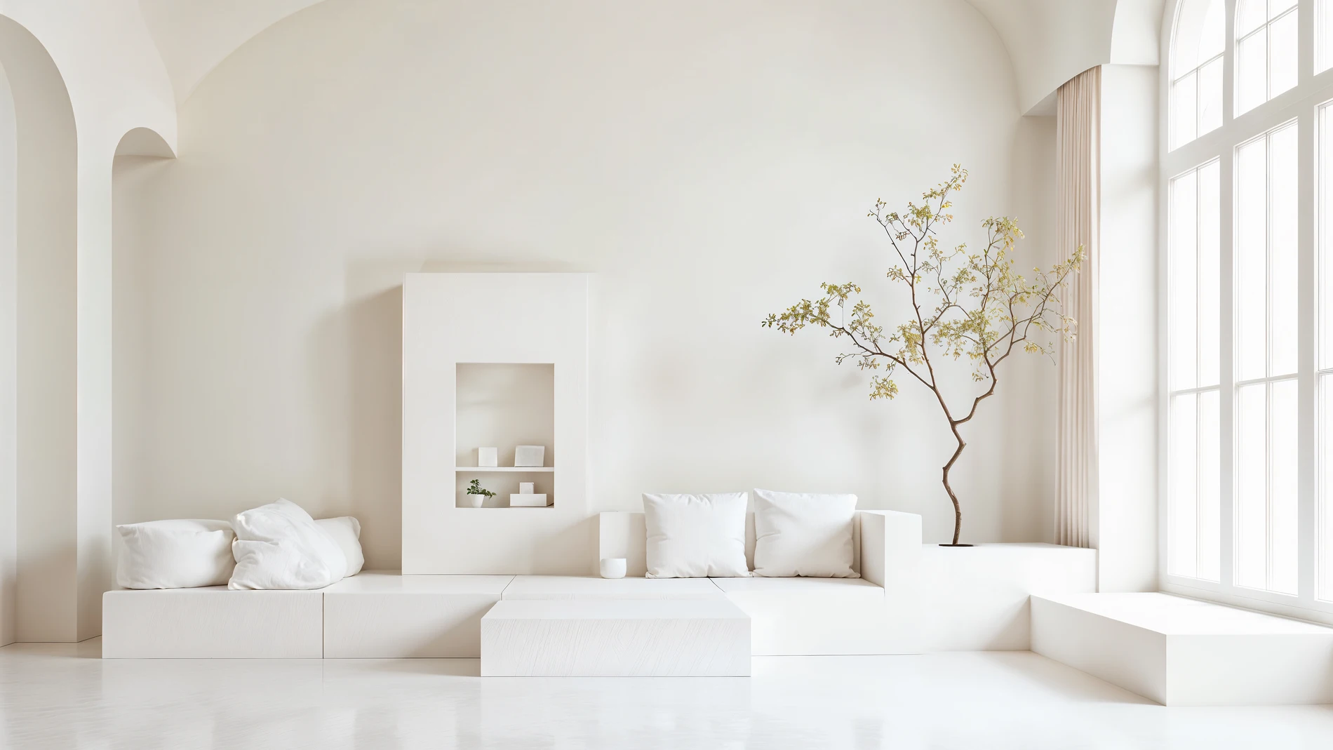 Salón con decoración minimalista