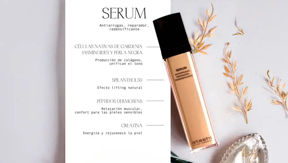 Sérum Antiarrugas Reparador Redensificante de Atashi