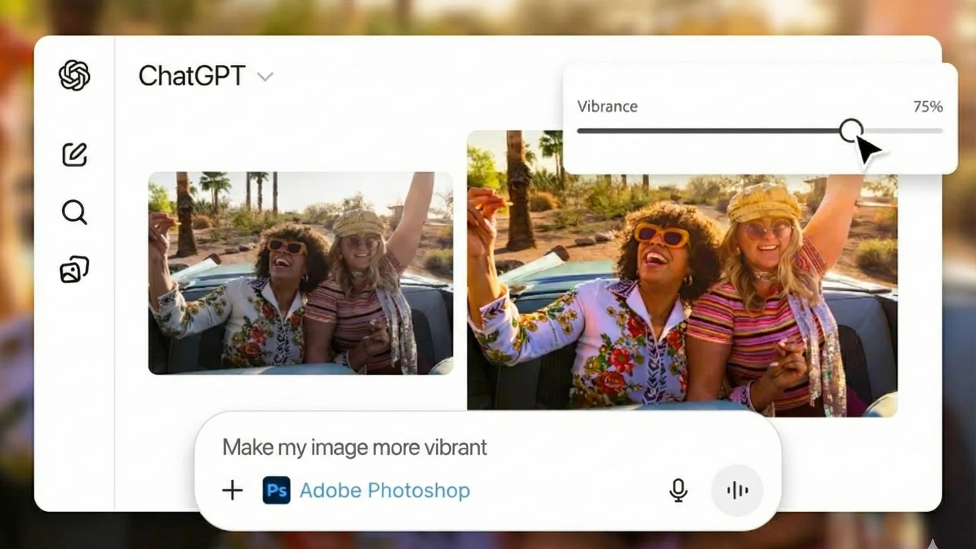 Uso de Adobe Photoshop en ChatGPT.