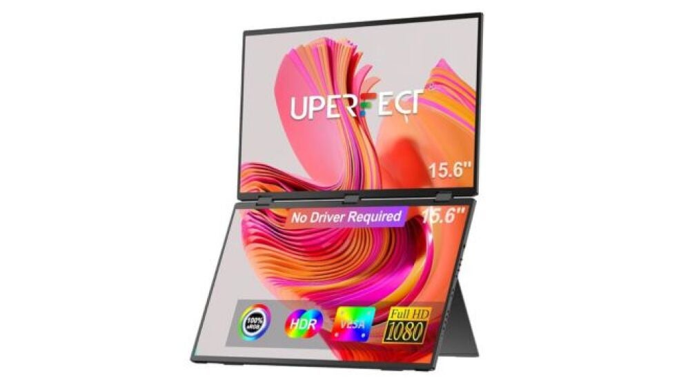 ¿Tres pantallas sin perder espacio? Este monitor plegable de 15,6” es ...