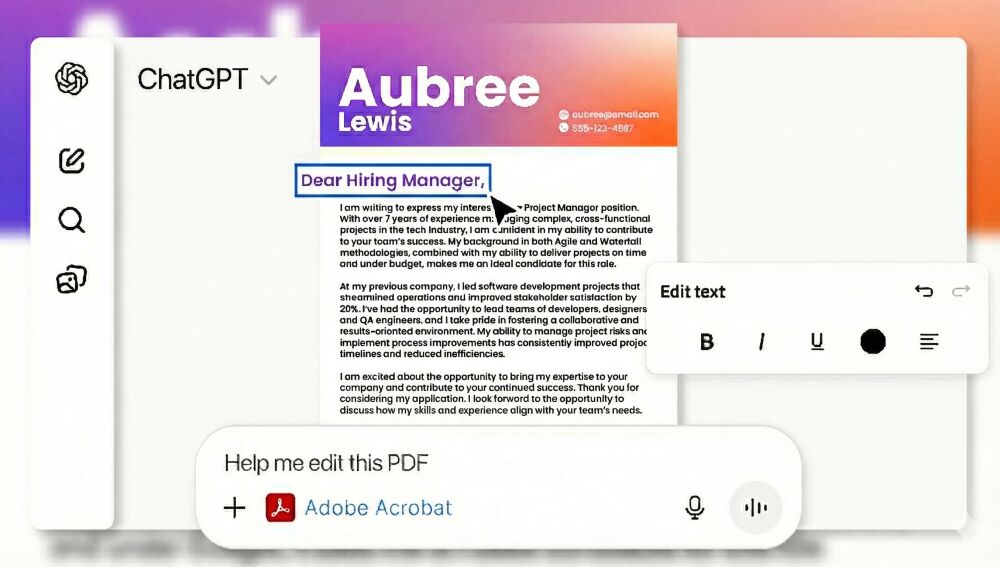Adobe Acrobat en ChatGPT.