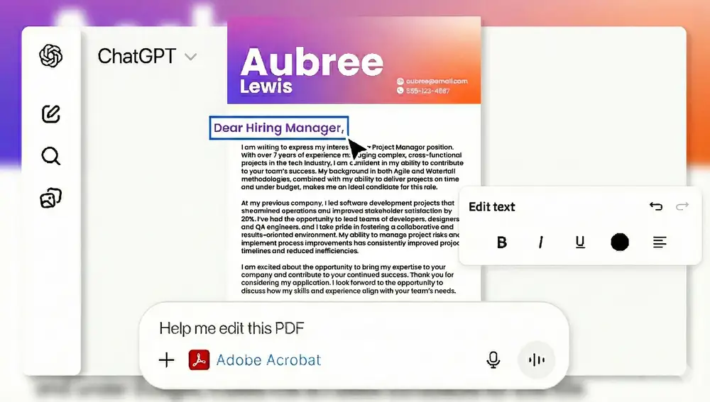Adobe Acrobat en ChatGPT.
