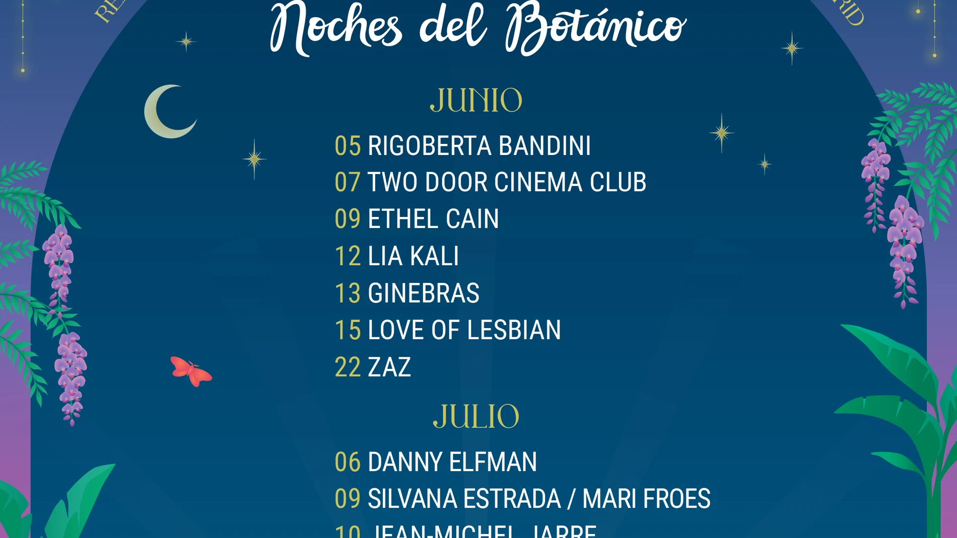 Avance del cartel de Noches del Botánico