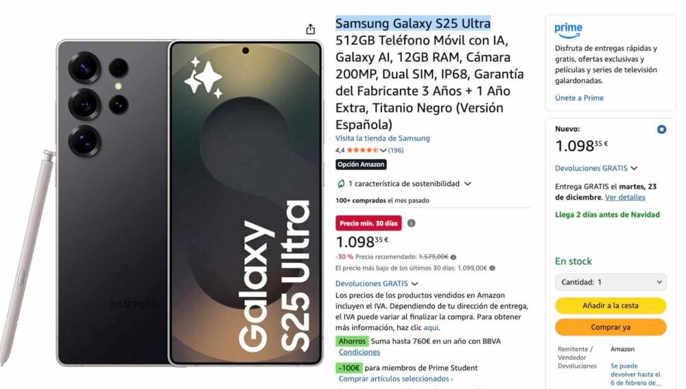 Caída de precio brutal para el Samsung Galaxy S25 Ultra: puede ser tuyo ...