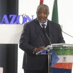 Job Obiang Esono Mbengono, ministro secretario general de la Presidencia del Gobierno de Guinea Ecuatorial, durante su intervención.