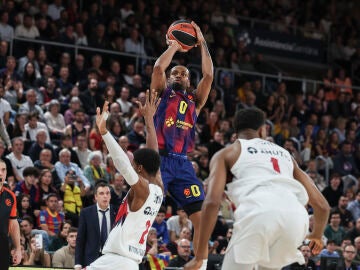 Kevin Punter of FC Barcelona in action during the EuroLeague Regular Season Round 17 match played between FC Barcelona and Baskonia at Palau Blaugrana on December 19, 2025 in Barcelona, Spain.AFP7 19/12/2025 ONLY FOR USE IN SPAIN