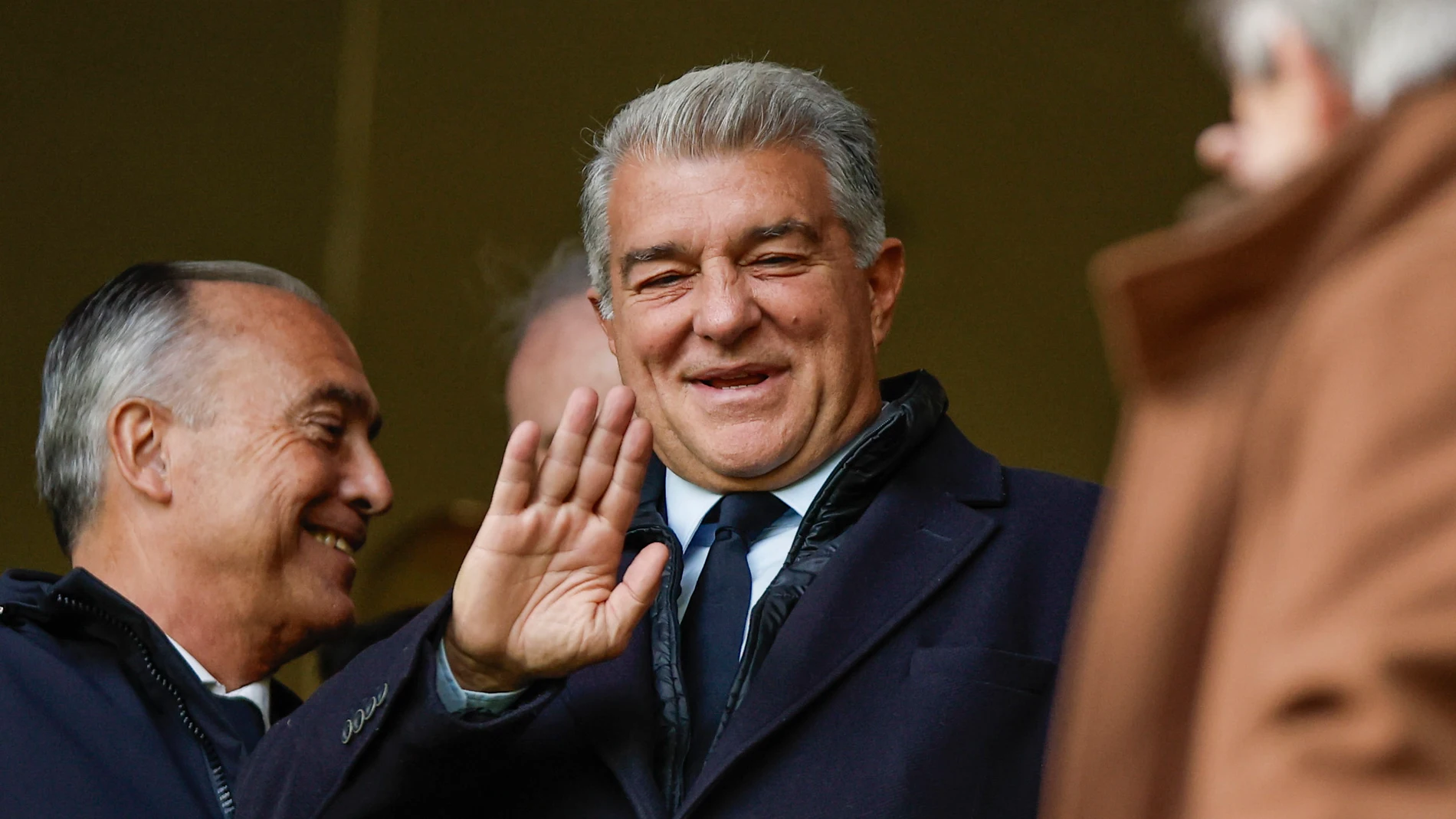 VILLARREAL (CASTELLÓN), 21/12/2025.- El presidente del Barça, Joan Laporta, este domingo, en el partido de la jornada 17 de LaLiga EA Sports, que disputan Villarreal CF y el FC Barcelona en el Estadio de la Cerámica. EFE/ Biel Alino