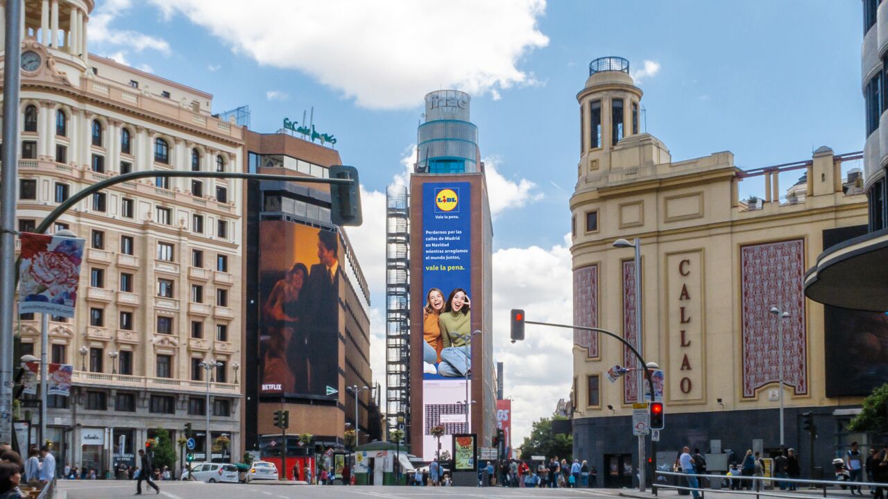 Lidl te invita a convertirte en el protagonista de una gigantesca pantalla de la Plaza de Callao solo durante el 30 de diciembre
