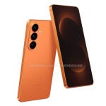 Render filtrado del Samsung Galaxy S26+ en su nuevo color naranja