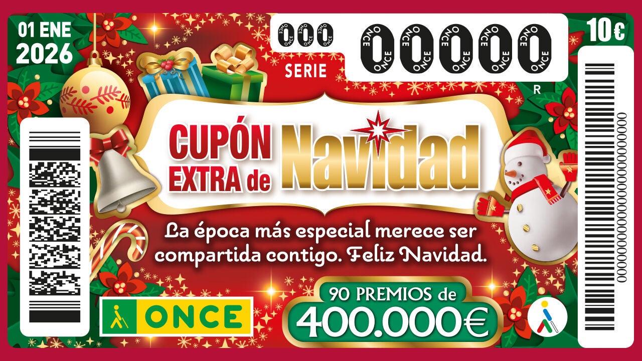 Cupón Extra de Navidad de la ONCE 2026: Comprueba el resultado del sorteo de hoy jueves 1 de enero de 2026