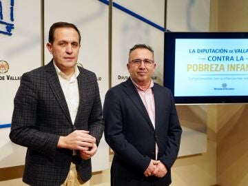 Conrado &Iacute;scar y Alfonso Romo hacen balance de las ayudas contra la pobreza infantil en los pueblos de Valladolid