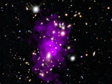 Un baile cósmico por Año Nuevo: por qué la NASA comparte una imagen de galaxias colisionando para celebrar 2026 X-ray: NASA/CXC/UCDavis/F. Bouhrik et al.; Optical:Legacy Survey/DECaLS/BASS/MzLS; Image Processing: NASA/CXC/SAO/P. Edmonds and L. Frattare