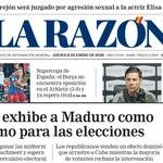 Portada de LA RAZÓN de este jueves 8 de enero de 2026