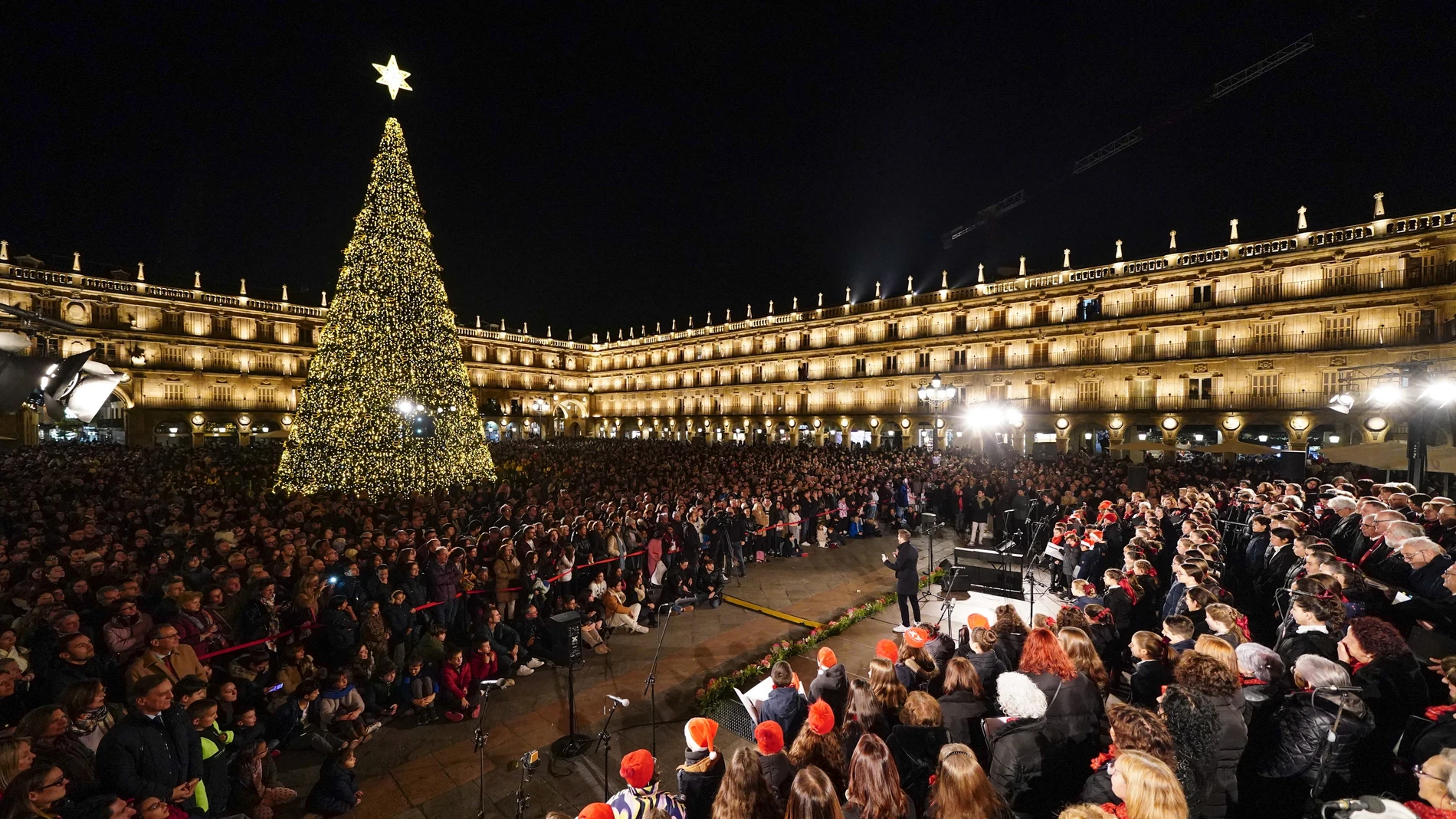 Plaza Mayor de Salamanca durante la Navidad