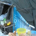 Una chabolas junto a la M-30