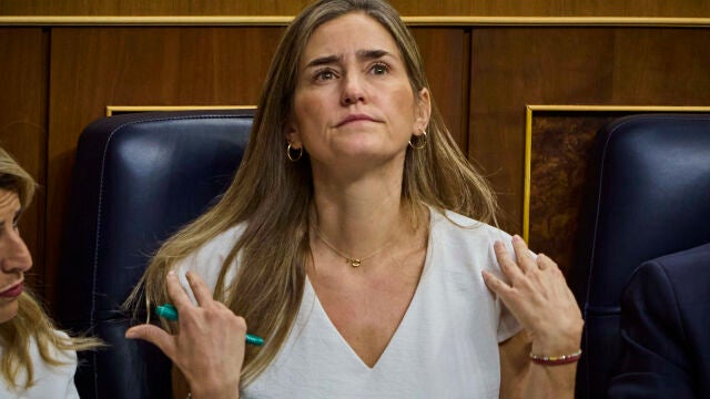 La vicepresidenta tercera y ministra para la Transici&oacute;n Ecol&oacute;gica y el Reto Demogr&aacute;fico, Sara Aagesen, durante una sesi&oacute;n de control al Gobierno, en el Congreso de los Diputados. 