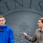 Prime ministers of Greenland and Denmark make press statement in Copenhagen