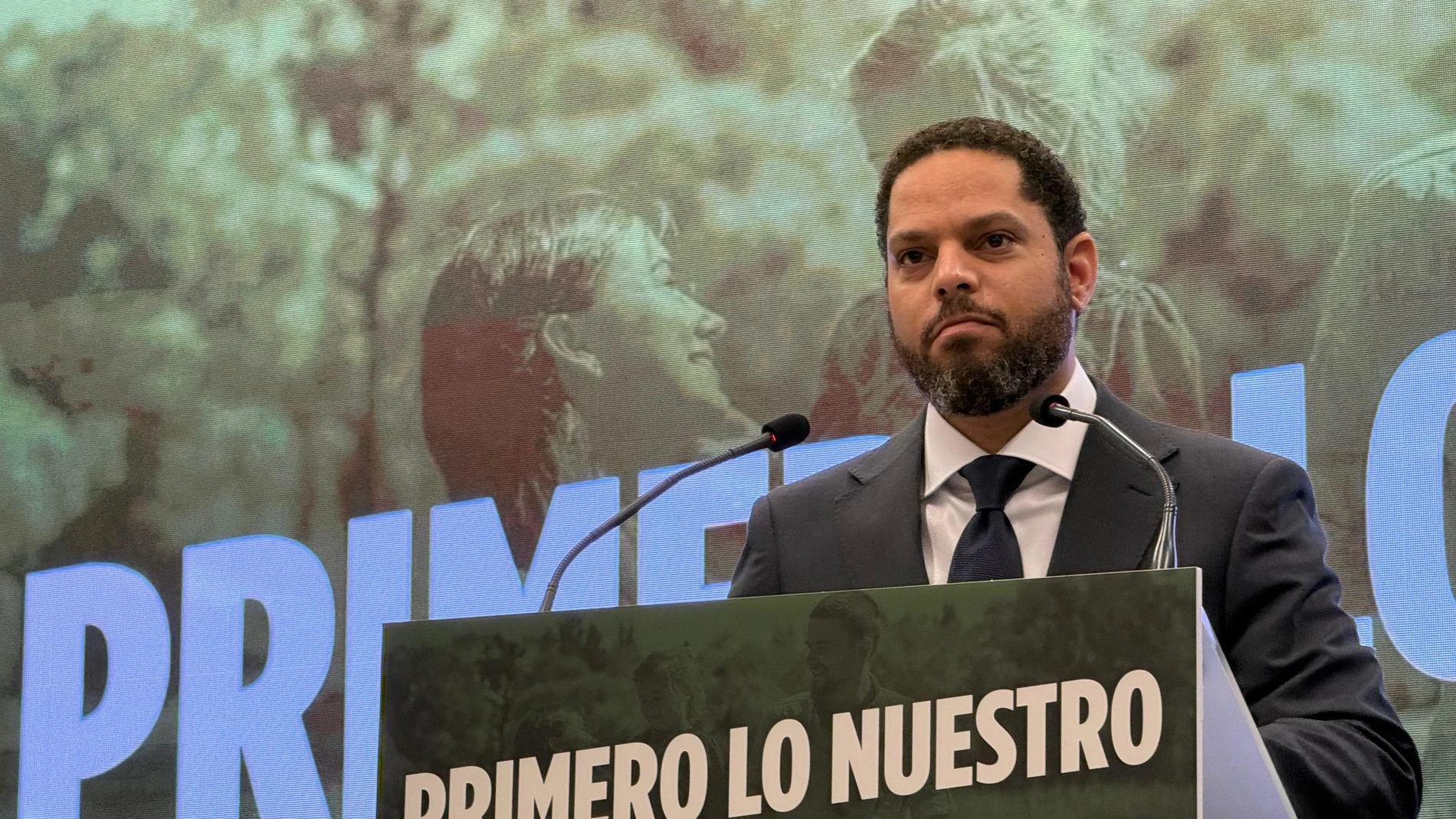 El secretario general de Vox y presidente del partido en Catalunya, Ignacio Garriga, en un acto en Barcelona para presentar las principales propuestas del partido para 2026. EUROPA PRESS 22/01/2026