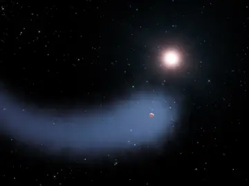 El Instituto de Astrofísica de Andalucía caracteriza la composición atmosférica del exoplaneta GJ 436 b Representación artística de 'The Behemoth', una enorme nube de hidrógeno similar a un cometa que se desprende de un planeta cálido del tamaño de Neptuno, situado a solo 30 años luz de la Tierra. REMITIDA / HANDOUT por NASA, ESA, AND G. BACON (STSCI) Fotografía remitida a medios de comunicación exclusivamente para ilustrar la noticia a la que hace referencia la imagen, y citando la procedencia de la imagen en la firma 29/01/2026