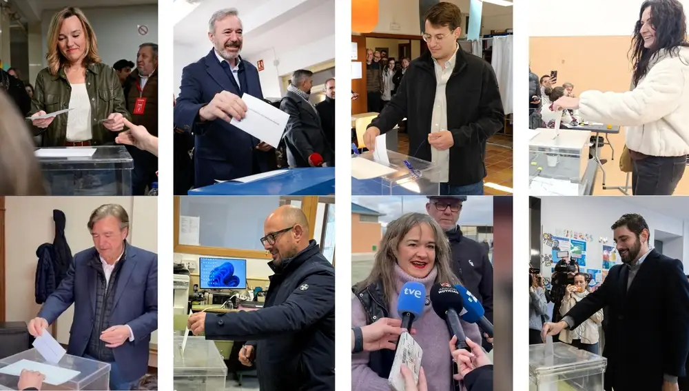 Los ocho candidatos de los principales partidos votan: del "espero ganar" de Azcón al "estoy muy satisfecha" de Alegría