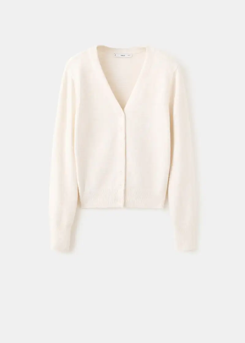 Cárdigan punto cuello pico.