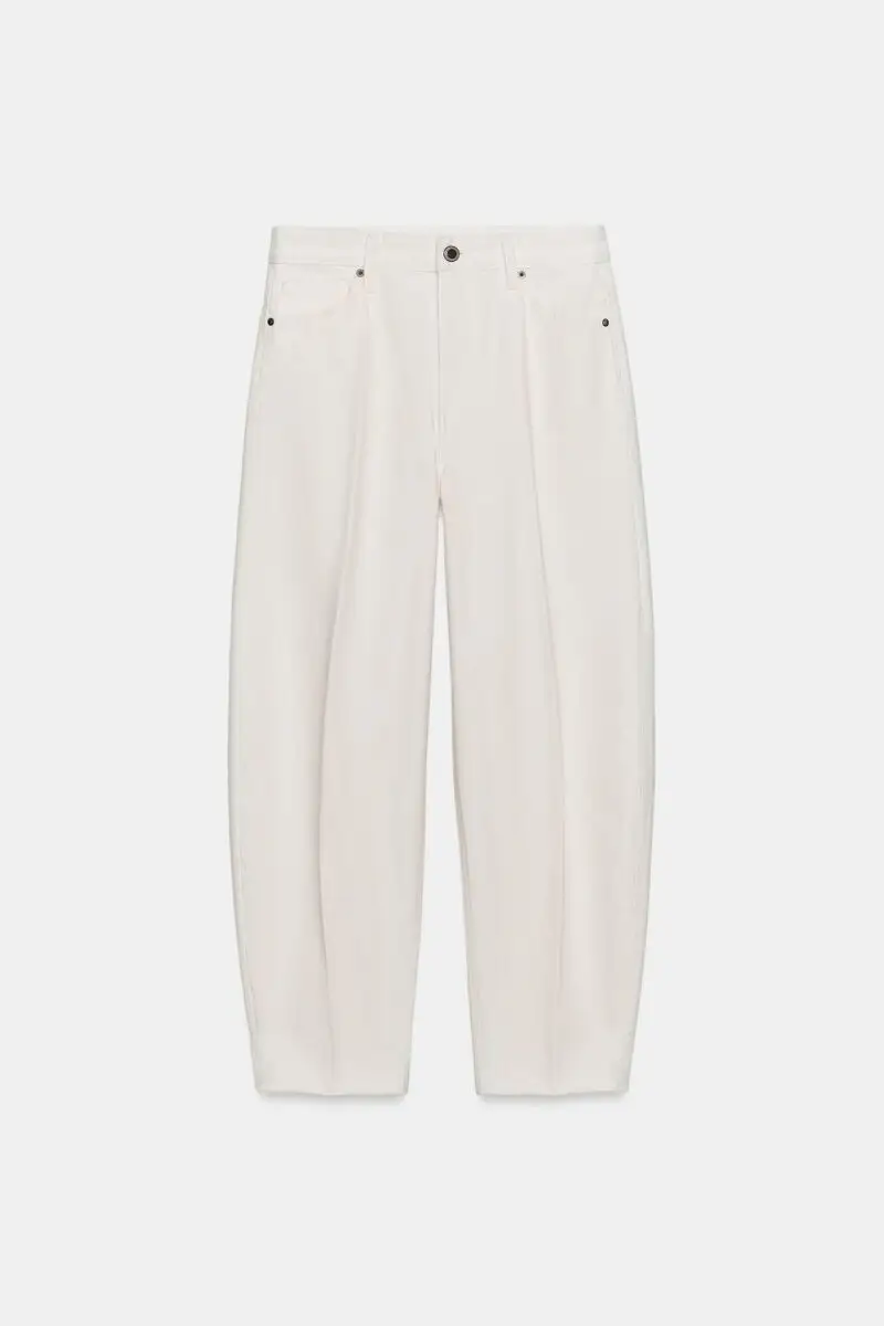 Jeans zw barrel tiro alto.