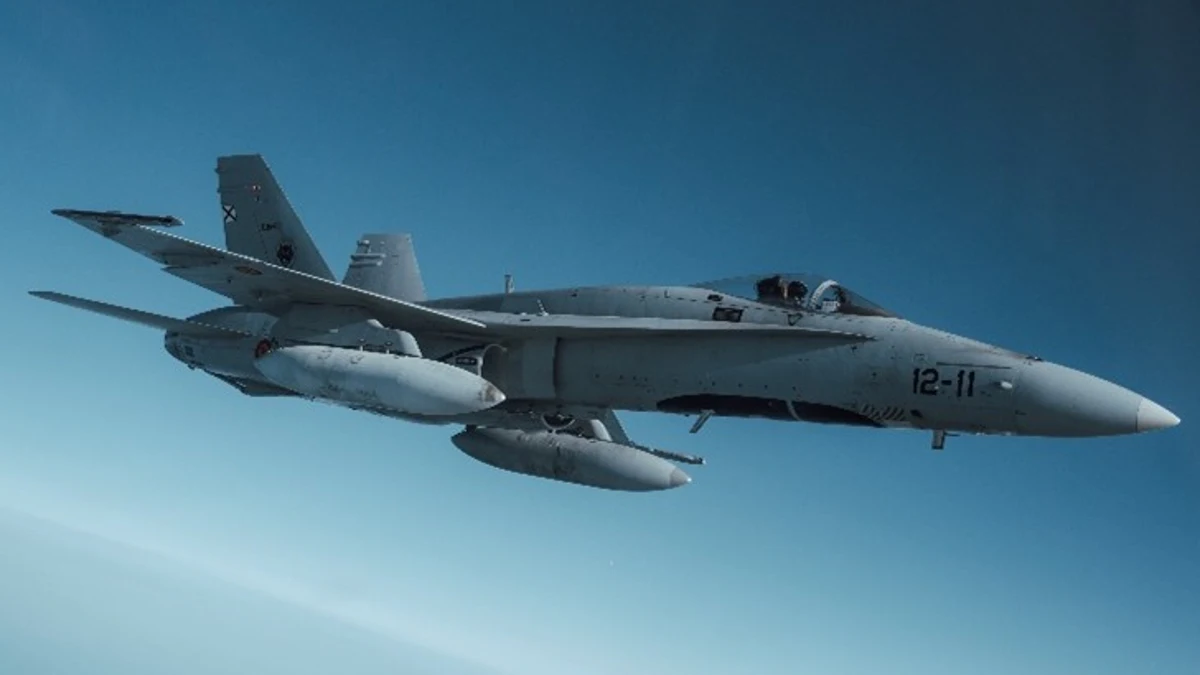 F-18 del Ala 12 en vuelo