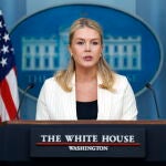 Press secretary Leavitt speaks at briefing in Washington