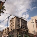 Fachada de un edificio en obras en Barcelona