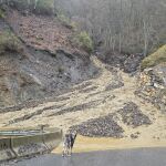 Derrumbe de rocas y tierra cierra el acceso a Pe&ntilde;alba de Santiago (Le&oacute;n)