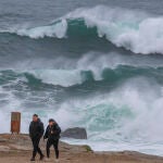 Fuerte oleaje en la costa de Mux&iacute;a, A Coru&ntilde;a debido a la borrasca Nils la semana pasada. 