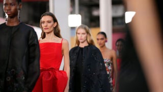 Models walk the runway during the Carolina Herrera Fall/Winter 2026 fashion show as part of New York Fashion Week on Thursday, Feb. 12, 2026, in New York. (Photo by Charles Sykes/Invision/AP)