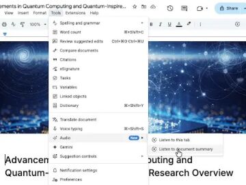 Google Docs ya tiene res&uacute;menes de audio generados por IA, pero no para todos..