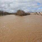 Vista de  la crecida del r&iacute;o Duero, a su paso por Zamora
